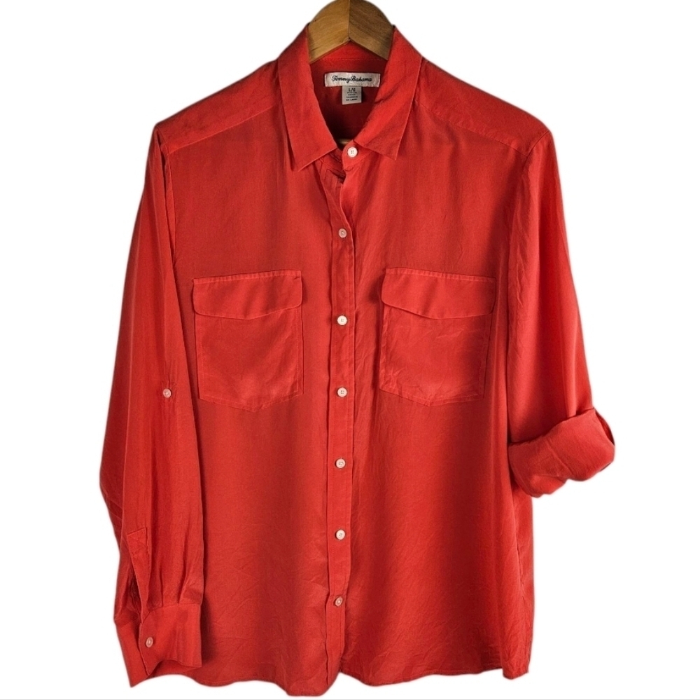 Tommy Bahama Ladies Coral Silk Shirt​​​​​